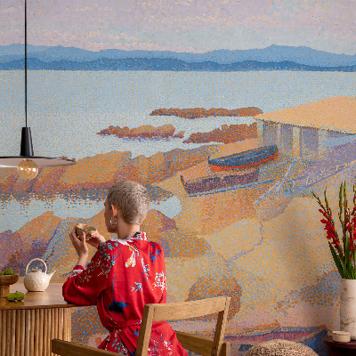 Fotomural decorativo para cabecero de cama con vistas al mar