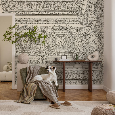 Papel mural con patrón decorativo con adorno clásico