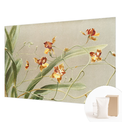 Papel mural texturado decorativo con motivo de orquídeas clásicas