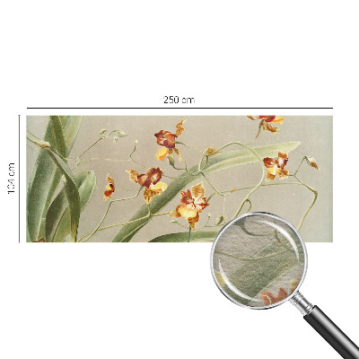 Papel mural texturado decorativo con motivo de orquídeas clásicas