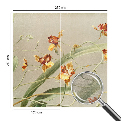 Papel mural texturado decorativo con motivo de orquídeas clásicas