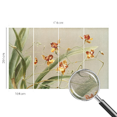 Papel mural texturado decorativo con motivo de orquídeas clásicas