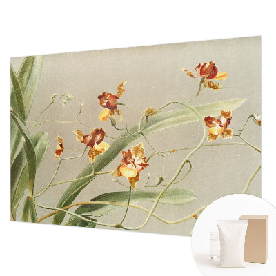 Papel mural texturado decorativo con motivo de orquídeas clásicas