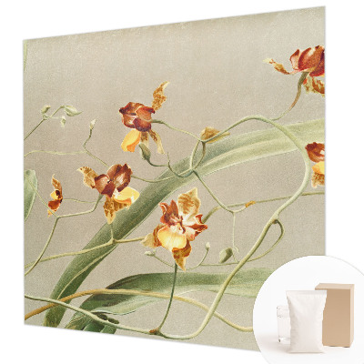 Papel mural texturado decorativo con motivo de orquídeas clásicas