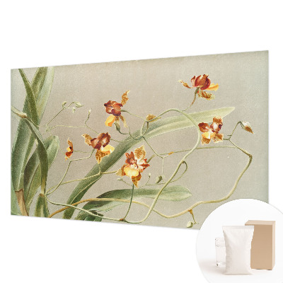 Papel mural texturado decorativo con motivo de orquídeas clásicas