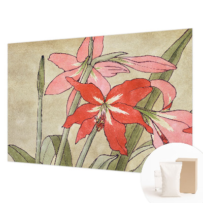 Fotomural decorativo para cabecero de cama con flores de lirio de día