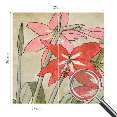 Fotomural decorativo para cabecero de cama con flores de lirio de día