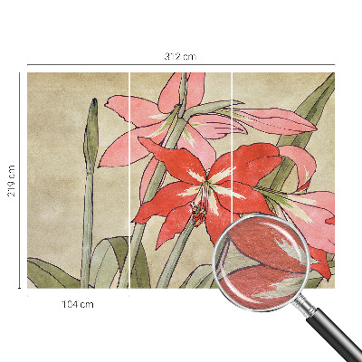 Fotomural decorativo para cabecero de cama con flores de lirio de día