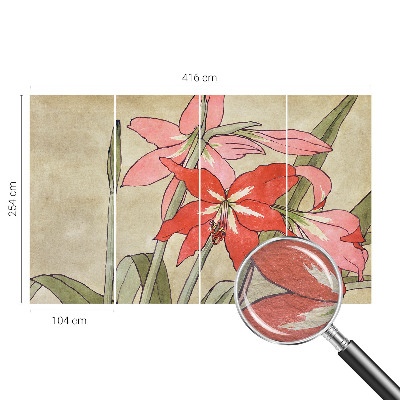 Fotomural decorativo para cabecero de cama con flores de lirio de día
