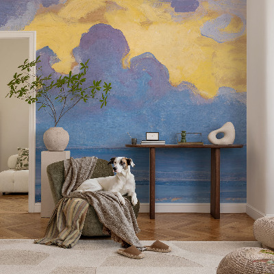 Papel mural texturado decorativo con diseño de paisaje de nubes