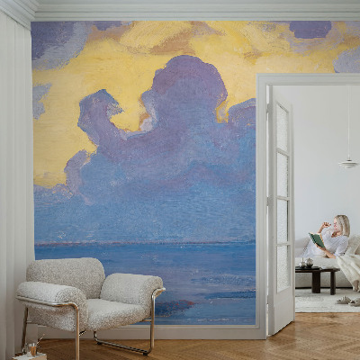 Papel mural texturado decorativo con diseño de paisaje de nubes