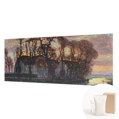 Mural de pared con estampado hermoso con un paisaje vespertino