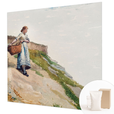 Mural de pared con estampado hermoso con un paisaje femenino
