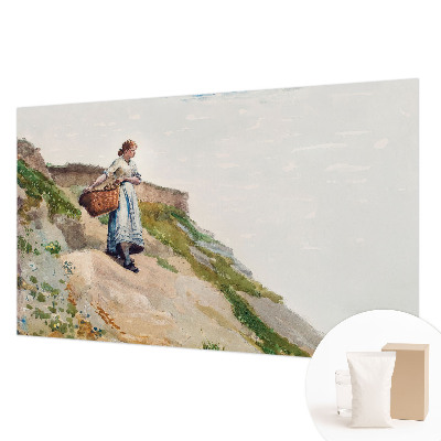 Mural de pared con estampado hermoso con un paisaje femenino