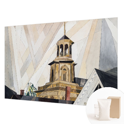 Fotomural decorativo para cabecero de cama con diseño de torre arquitectónica
