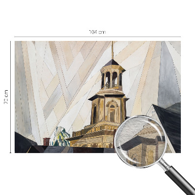 Fotomural decorativo para cabecero de cama con diseño de torre arquitectónica