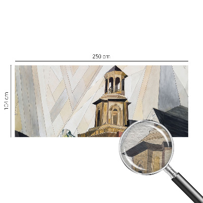 Fotomural decorativo para cabecero de cama con diseño de torre arquitectónica