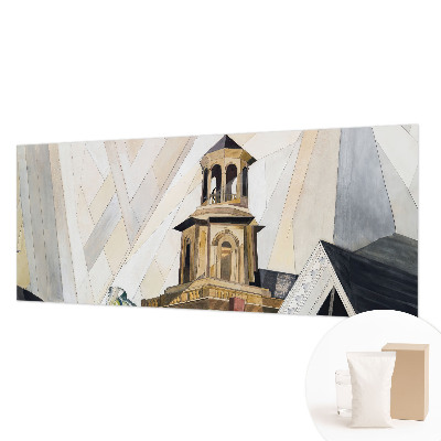 Fotomural decorativo para cabecero de cama con diseño de torre arquitectónica
