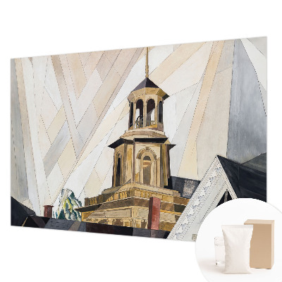 Fotomural decorativo para cabecero de cama con diseño de torre arquitectónica