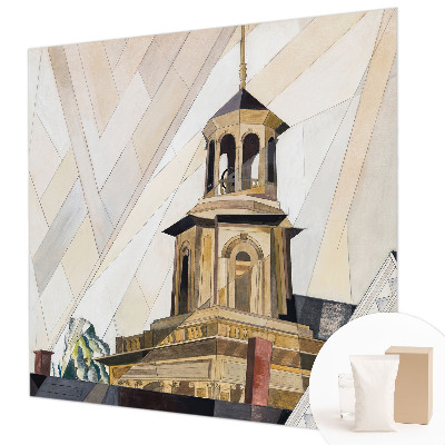Fotomural decorativo para cabecero de cama con diseño de torre arquitectónica