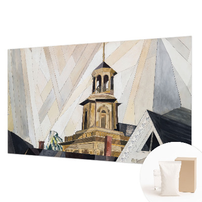 Fotomural decorativo para cabecero de cama con diseño de torre arquitectónica