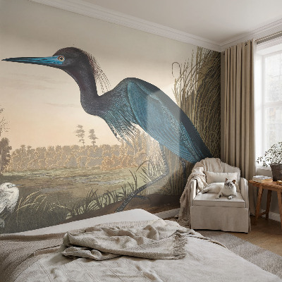 Mural decorativo con diseño de aves acuáticas