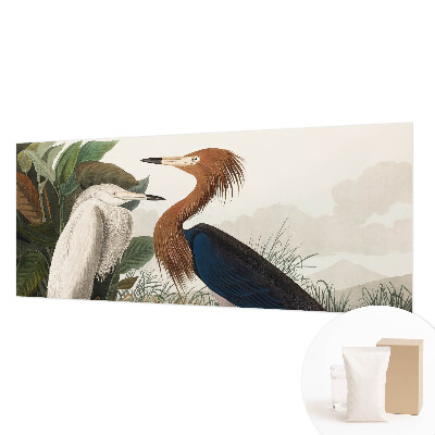 Mural decorativo con diseño de pájaros entre plantas