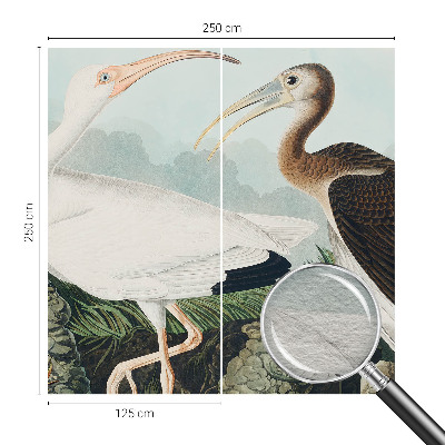 Papel mural texturado decorativo con diseño de pareja de pájaros