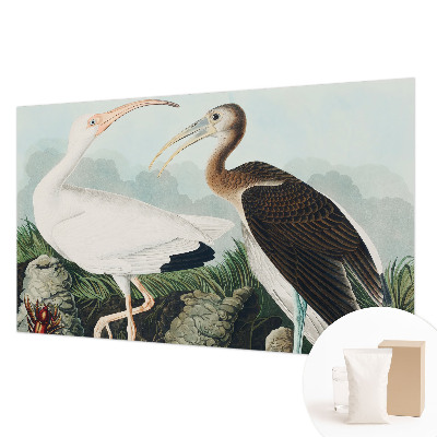 Papel mural texturado decorativo con diseño de pareja de pájaros