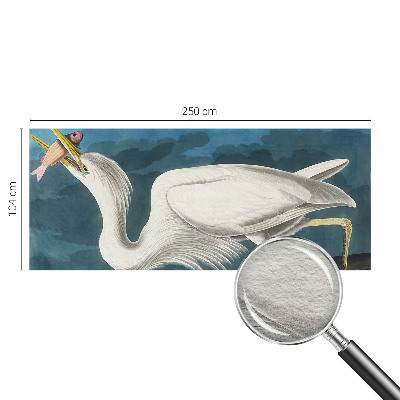 Fotomural decorativo para cabecero de cama con diseño de un pájaro sosteniendo un pez