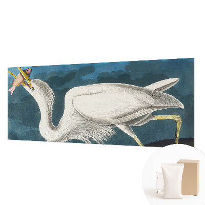 Fotomural decorativo para cabecero de cama con diseño de un pájaro sosteniendo un pez