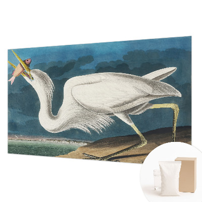 Fotomural decorativo para cabecero de cama con diseño de un pájaro sosteniendo un pez