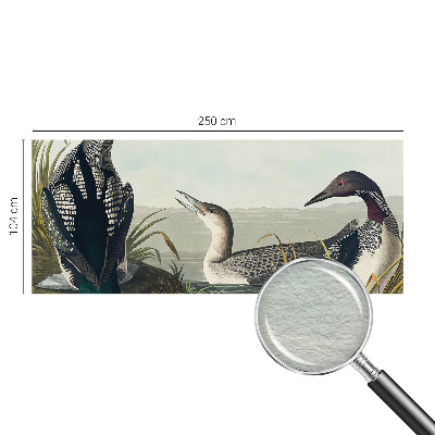 Papel mural texturado decorativo con diseño de pájaros sobre el agua