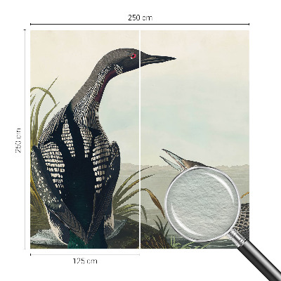 Papel mural texturado decorativo con diseño de pájaros sobre el agua
