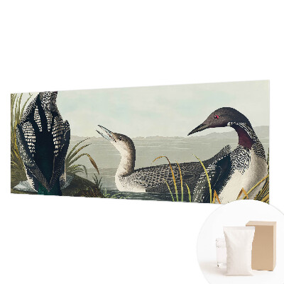 Papel mural texturado decorativo con diseño de pájaros sobre el agua