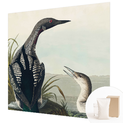 Papel mural texturado decorativo con diseño de pájaros sobre el agua
