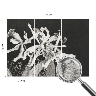 Mural decorativo con ilustración de orquídea