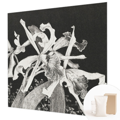 Mural decorativo con ilustración de orquídea