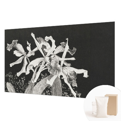 Mural decorativo con ilustración de orquídea