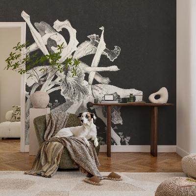 Mural decorativo con ilustración de orquídea