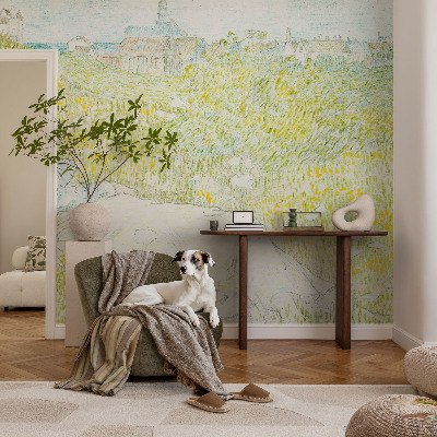 Papel mural con patrón decorativo con diseño relajante de primavera