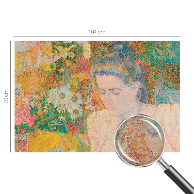 Papel mural con patrón decorativo con motivo de retrato floral