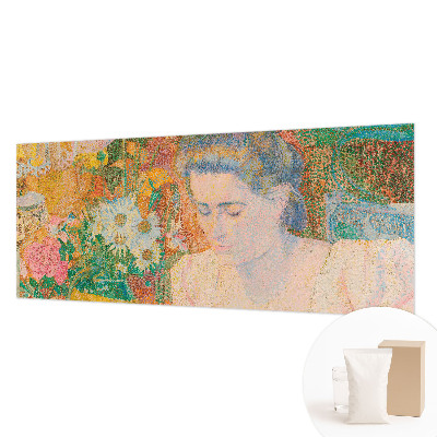 Papel mural con patrón decorativo con motivo de retrato floral
