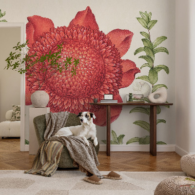 Papel mural texturado decorativo con diseño Elegancia floral para paredes
