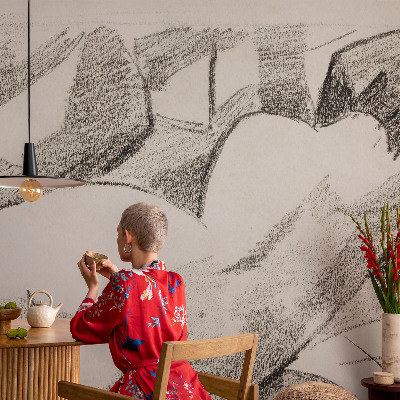 Mural de pared con estampado hermoso con un diseño que representa una figura engañosa