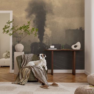 Mural de pared con estampado hermoso con un paisaje industrial