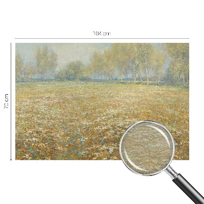 Papel mural con patrón decorativo con diseño de campo en flor