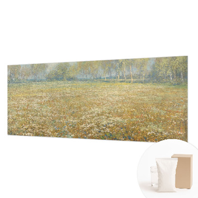 Papel mural con patrón decorativo con diseño de campo en flor