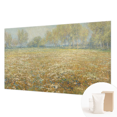 Papel mural con patrón decorativo con diseño de campo en flor