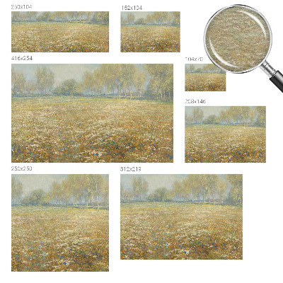 Papel mural con patrón decorativo con diseño de campo en flor